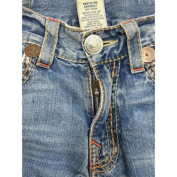 True Religion Jeans  Men's Size 33 Flare Distressed Outdoor Denim Blue - Picture 6 of 10